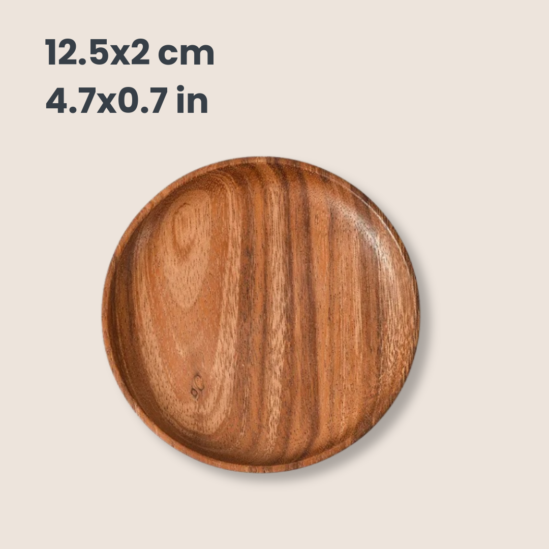 Japanese Acacia Wood Round Tray