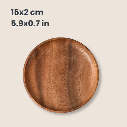 Japanese Acacia Wood Round Tray