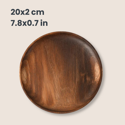 Japanese Acacia Wood Round Tray