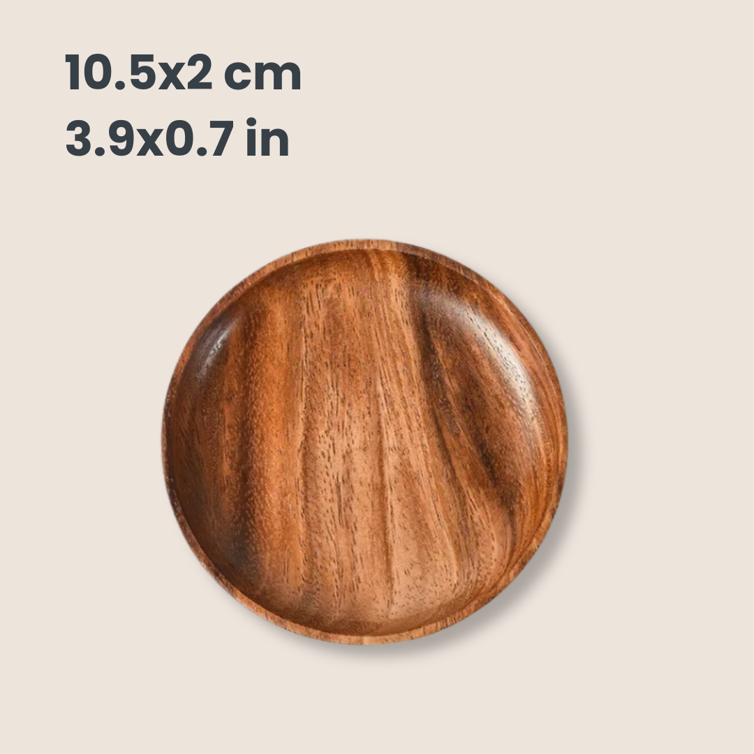 Japanese Acacia Wood Round Tray