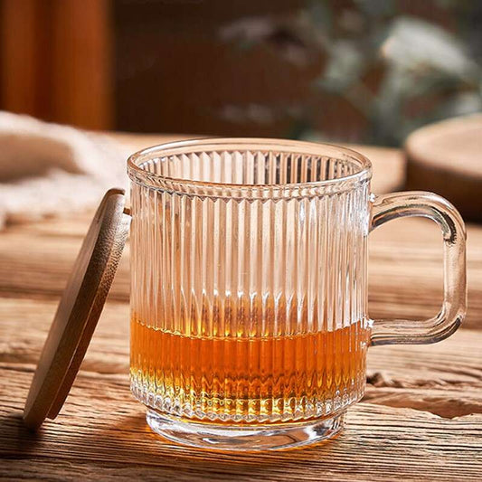 Glass Cup with Bamboo Lid