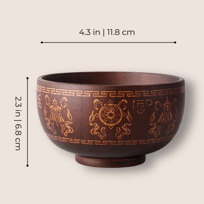 Natural Jujube Wooden Bowl Patterned Style - My Store