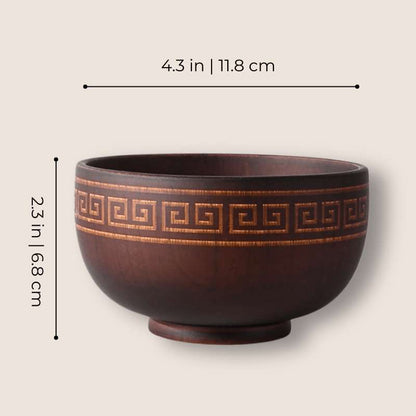 Natural Jujube Wooden Bowl Patterned Style - My Store