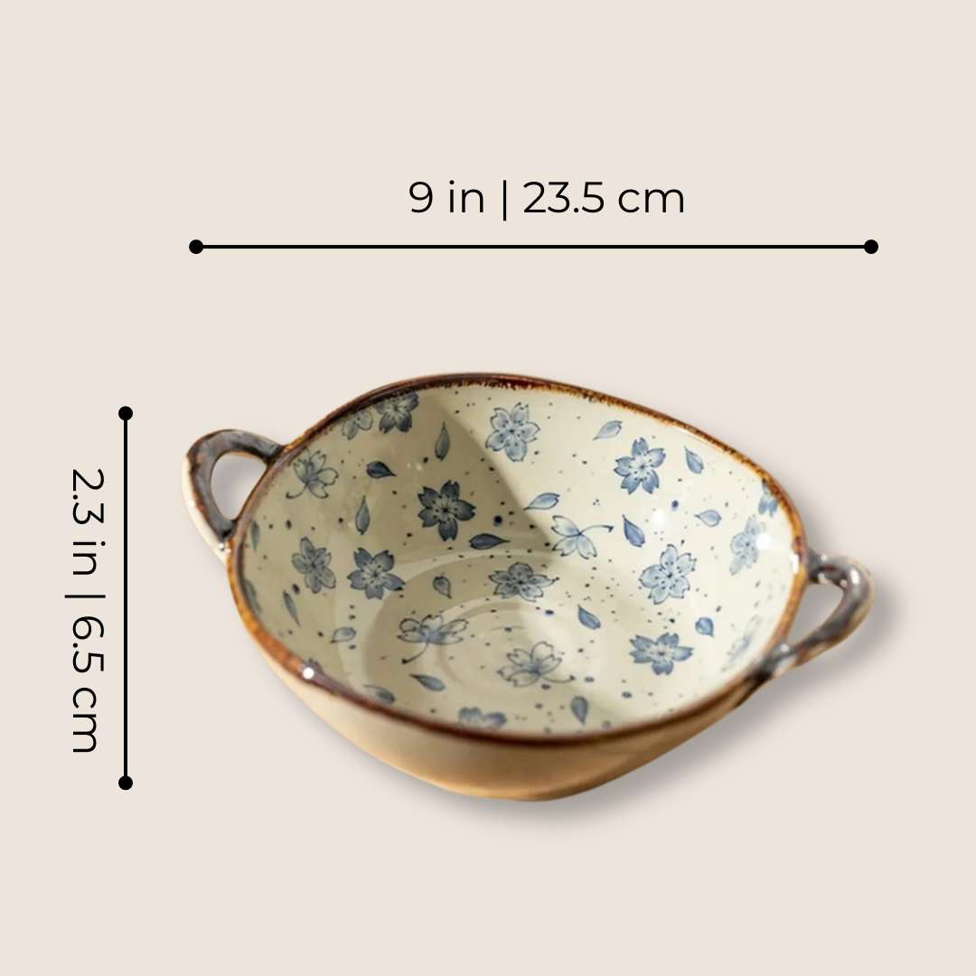 Retro Ceramic Bowl with Handle