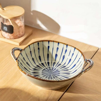 Retro Ceramic Bowl with Handle